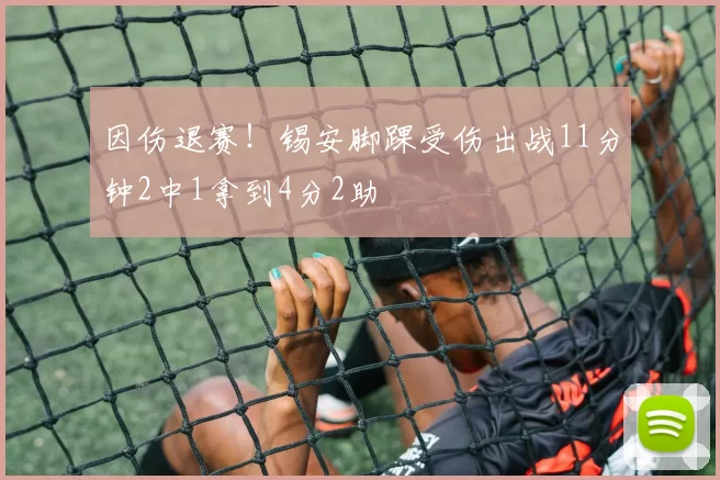因伤退赛！锡安脚踝受伤出战11分钟2中1拿到4分2助